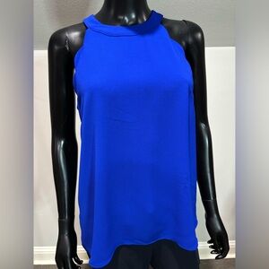 Monteau Royal blue scalloped halter dress top excellent condition size Small S